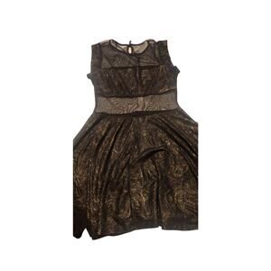 Va Va Voom Women's Sheer Fit & Flare Cocktail Dress Black Sz Large